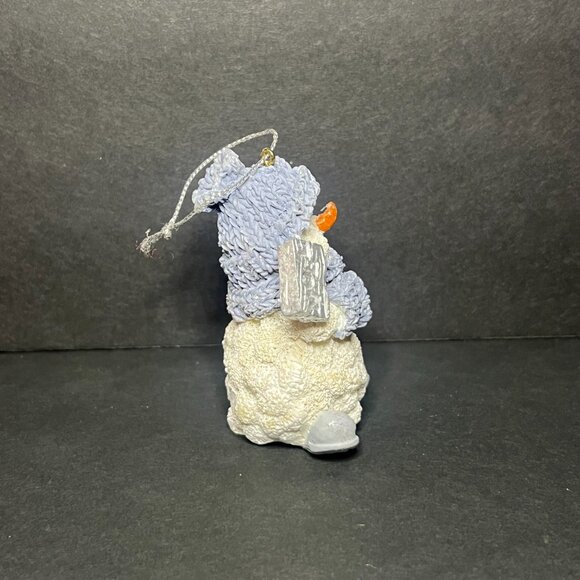 Vintage 1998 The Encore Group Snow Buddies Snowman w/ Noel Christmas Ornament 3" - Picture 4 of 6